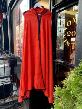 1970's-80's Moroccan Wool Woven Hooded Cape with Black Cord Trim