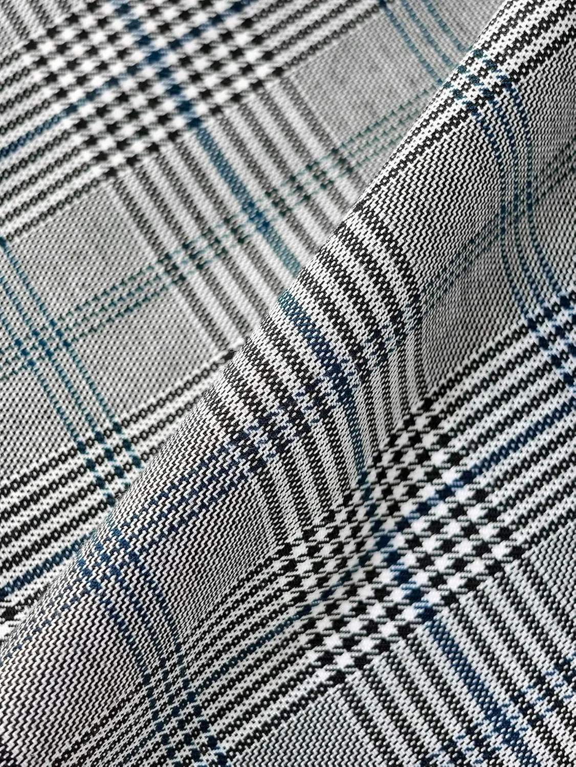 2025 Fall Women's Plaid Houndstooth Blazer Jacket Button Notch-Lapel Business Casual Elegant Work Suit with Pockets
