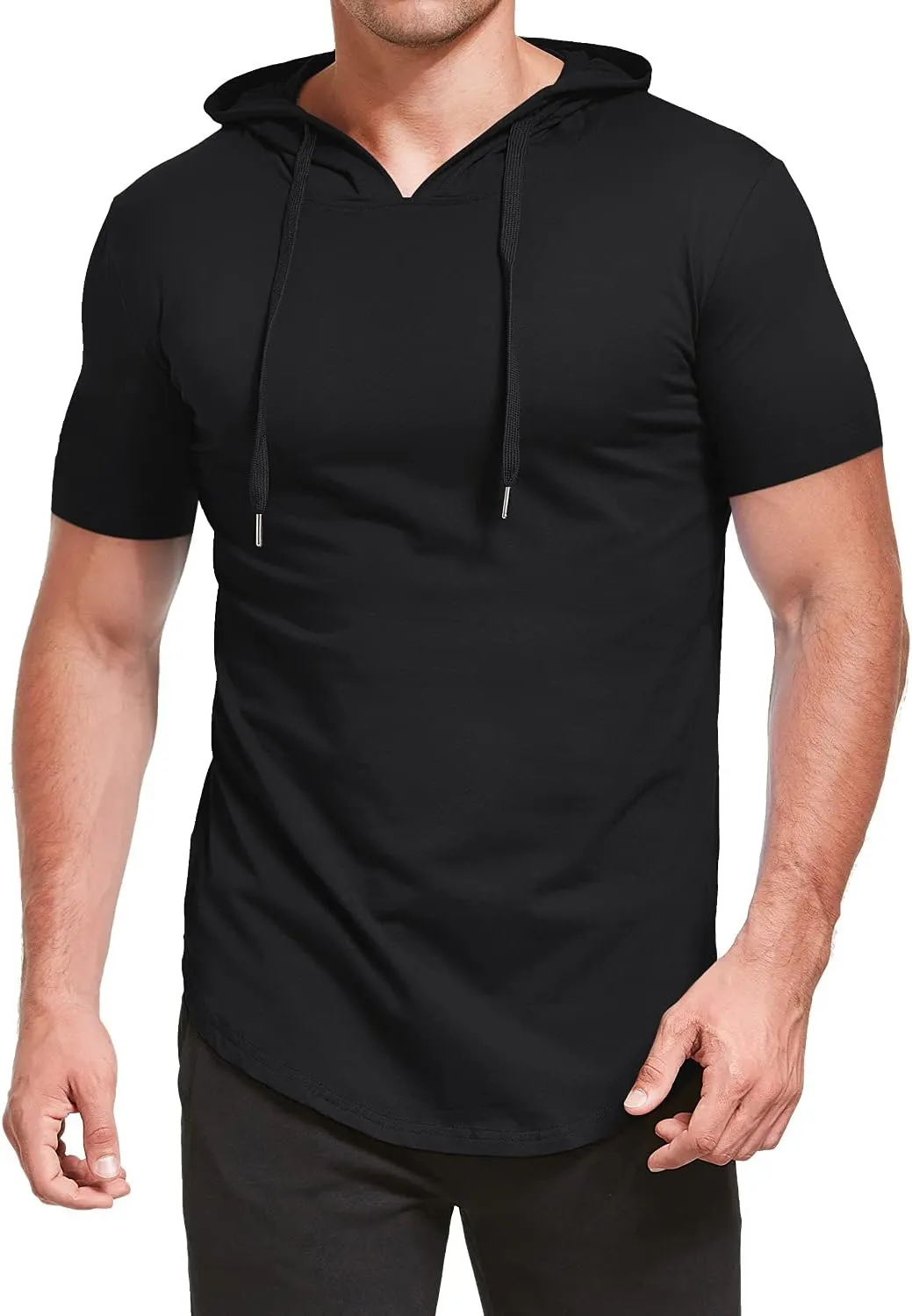 Aiyino Men's S-5X Short Sleeve Fashion Athletic Hoodies Sport Sweatshirt Hip Hop Pullover