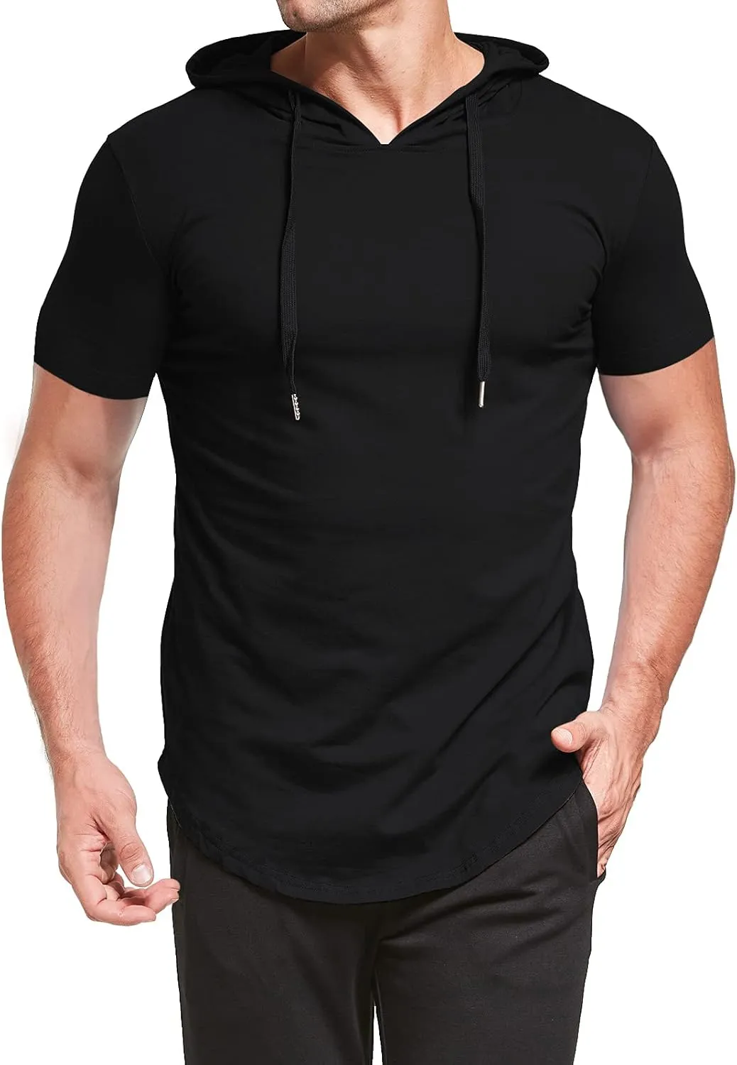 Aiyino Men's S-5X Short Sleeve Fashion Athletic Hoodies Sport Sweatshirt Hip Hop Pullover