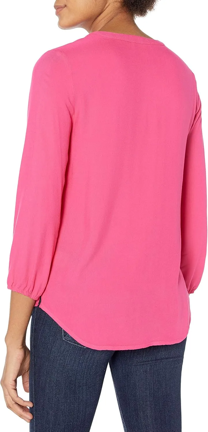 Amazon Essentials Women's 3/4 Sleeve Button Popover Shirt