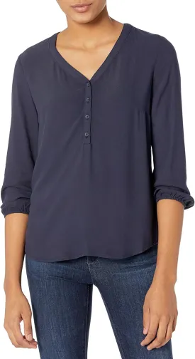 Amazon Essentials Women's 3/4 Sleeve Button Popover Shirt