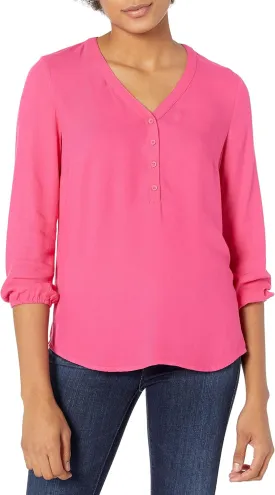 Amazon Essentials Women's 3/4 Sleeve Button Popover Shirt