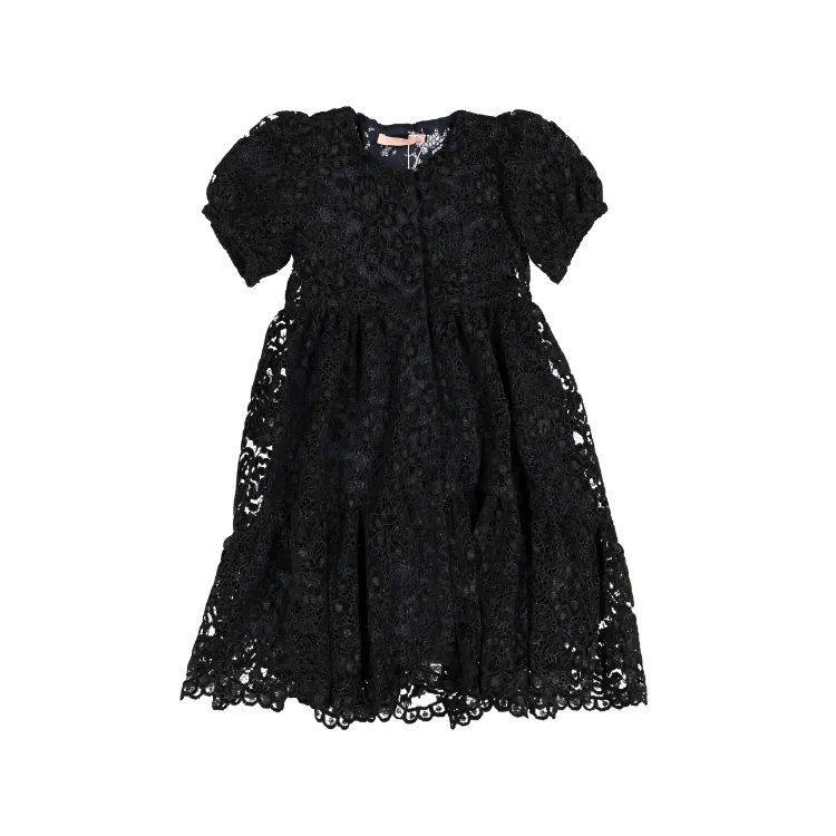 AW24-10/06-Ieva dress-Black velvet lace midi