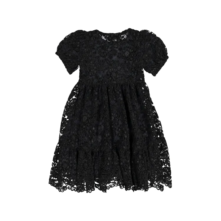 AW24-10/06-Ieva dress-Black velvet lace midi