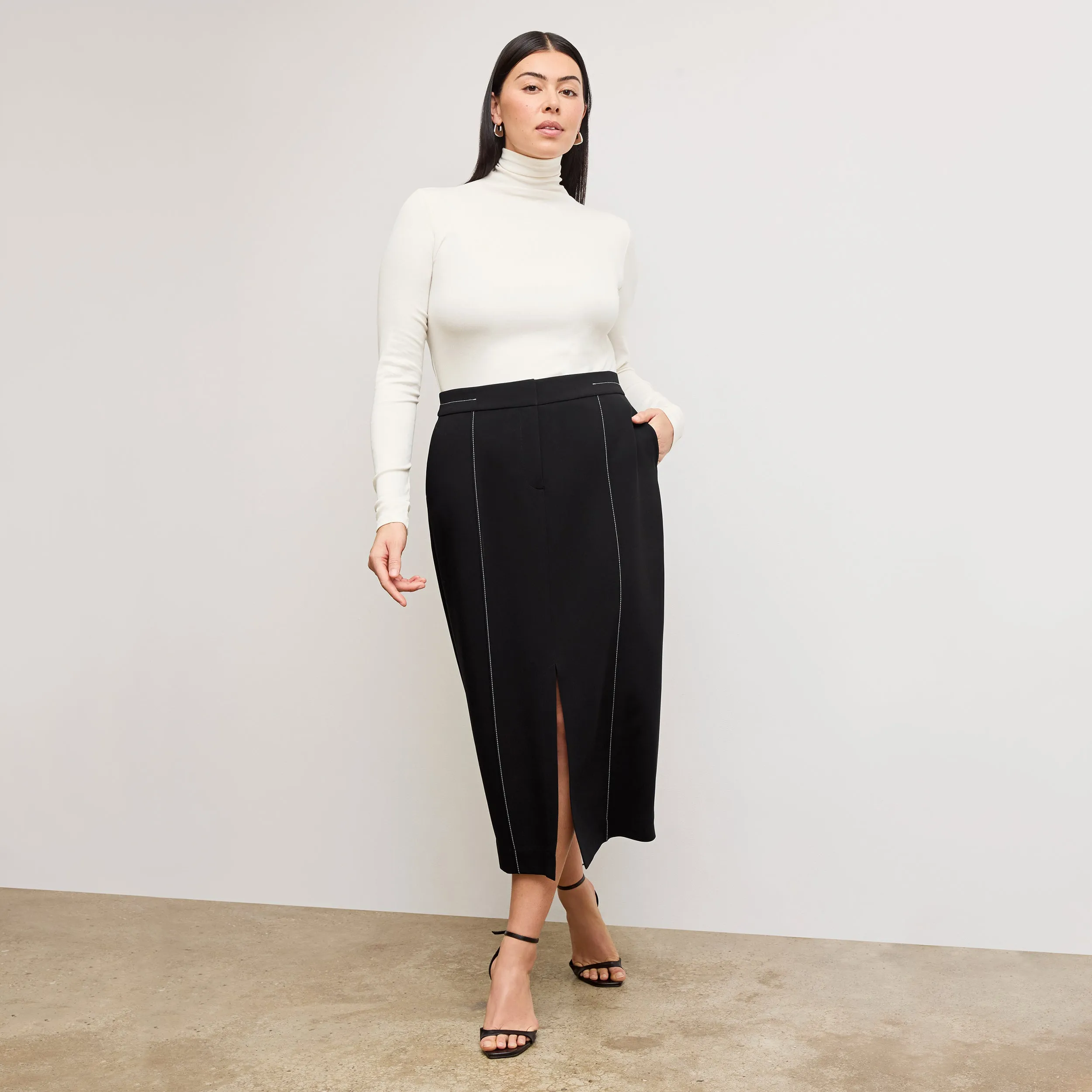 Axam Layering Turtleneck - Organic Ribbed Pima Cotton :: Ivory