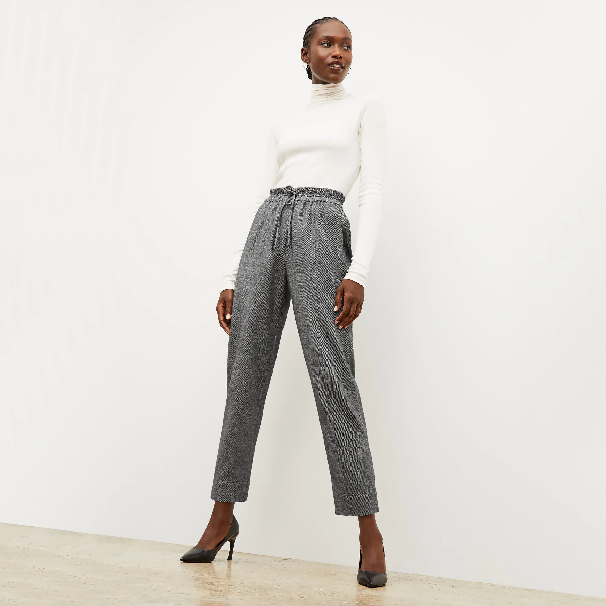Axam Layering Turtleneck - Organic Ribbed Pima Cotton :: Ivory
