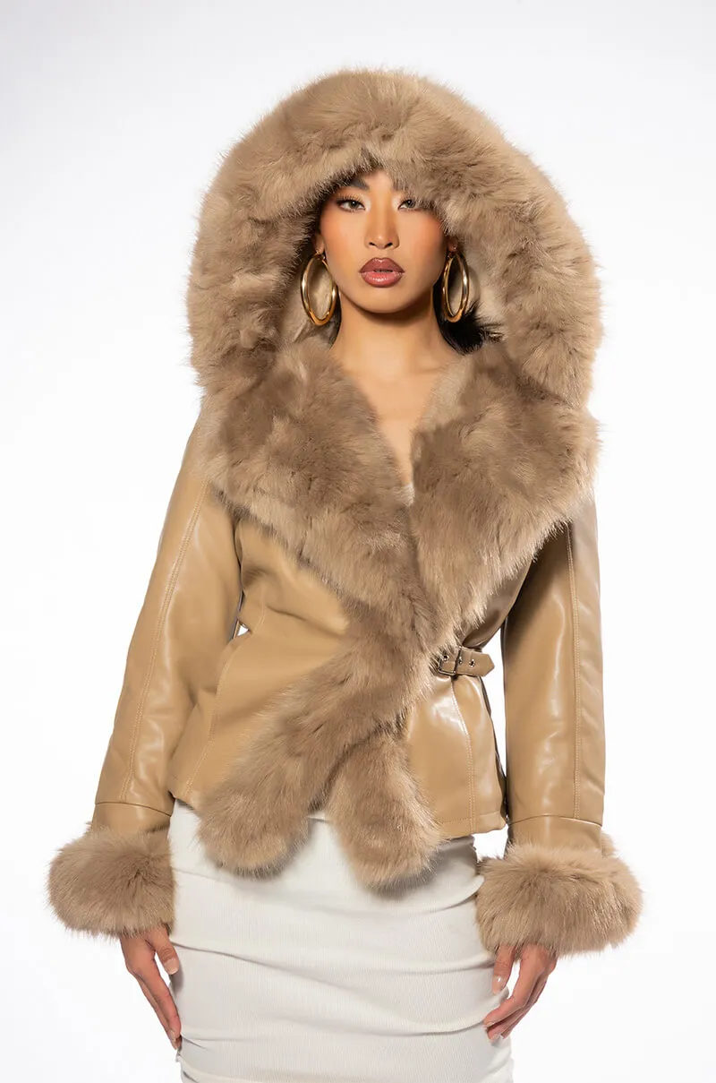 AZALEA WANG NABINA FUR LINED MOTO