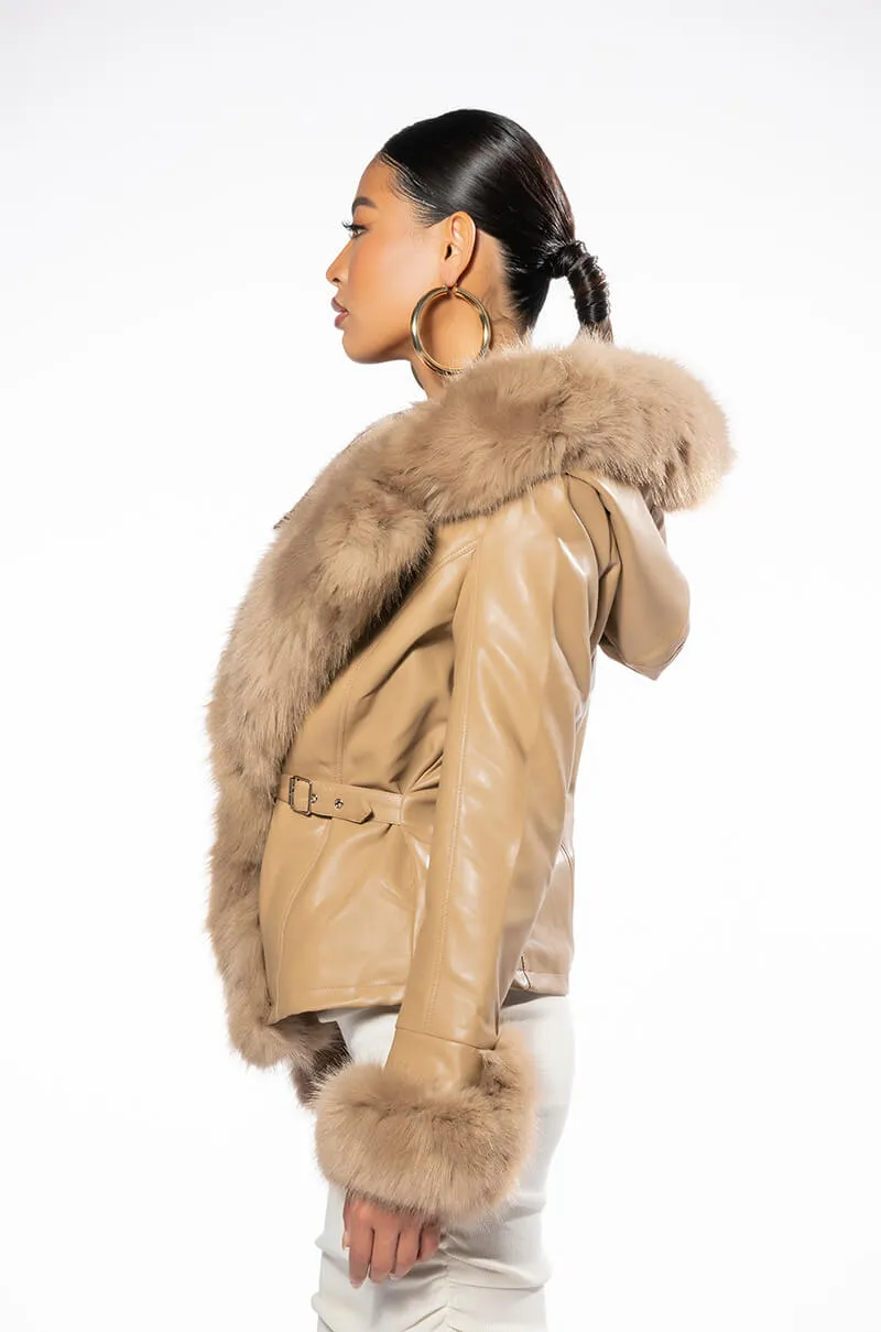 AZALEA WANG NABINA FUR LINED MOTO
