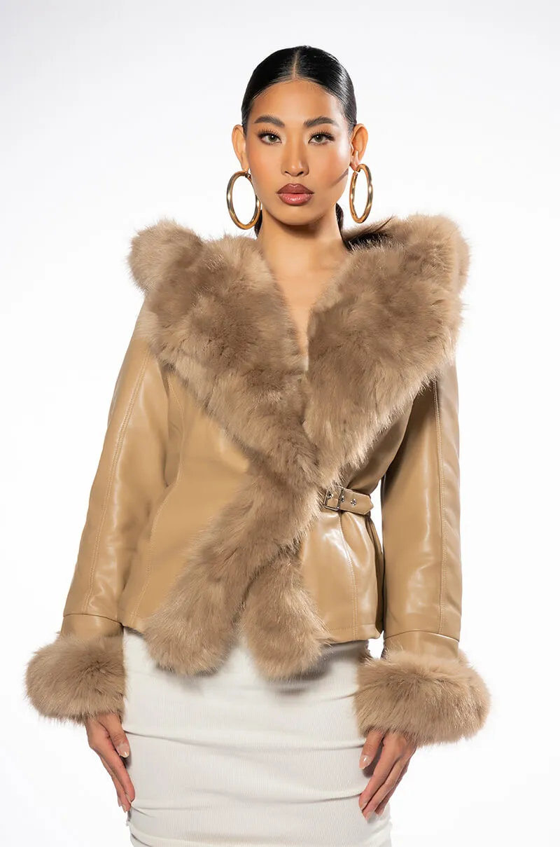AZALEA WANG NABINA FUR LINED MOTO