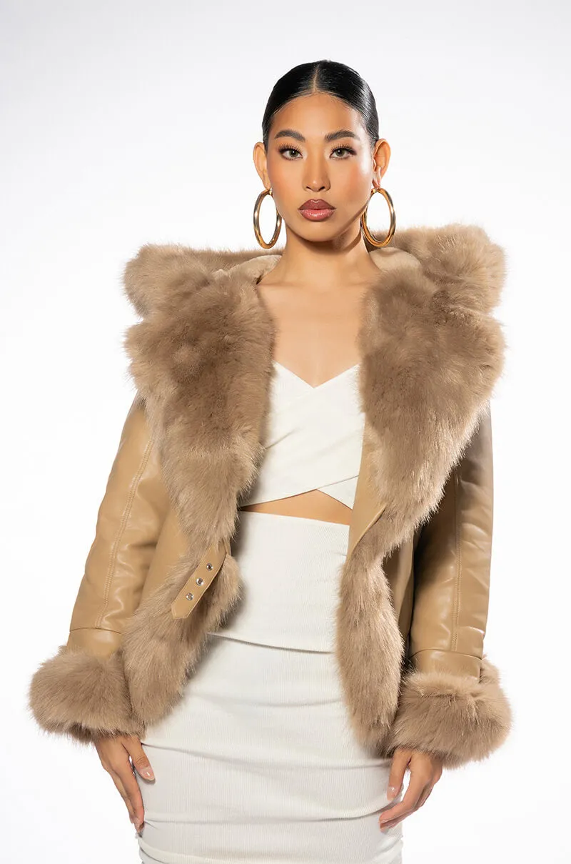 AZALEA WANG NABINA FUR LINED MOTO