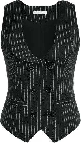 Belle Poque Women's Vintage Waistcoat Vest Suit Vests Double Breasted Sleeveless Blazer Coats