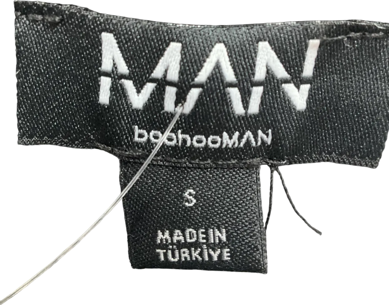 boohooMan Black Tall Oversized Drop Shoulder Moto Cardigan UK S