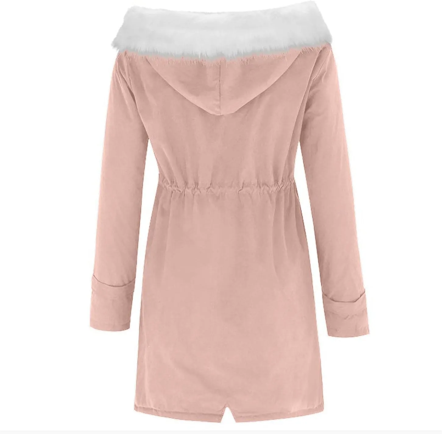 ChicCrate Sherpa Fleece Lined Jacket Women Hood Puffer Jacket Raw Hem Puffy Bubble Cotton Padded Thick Warm Coat
