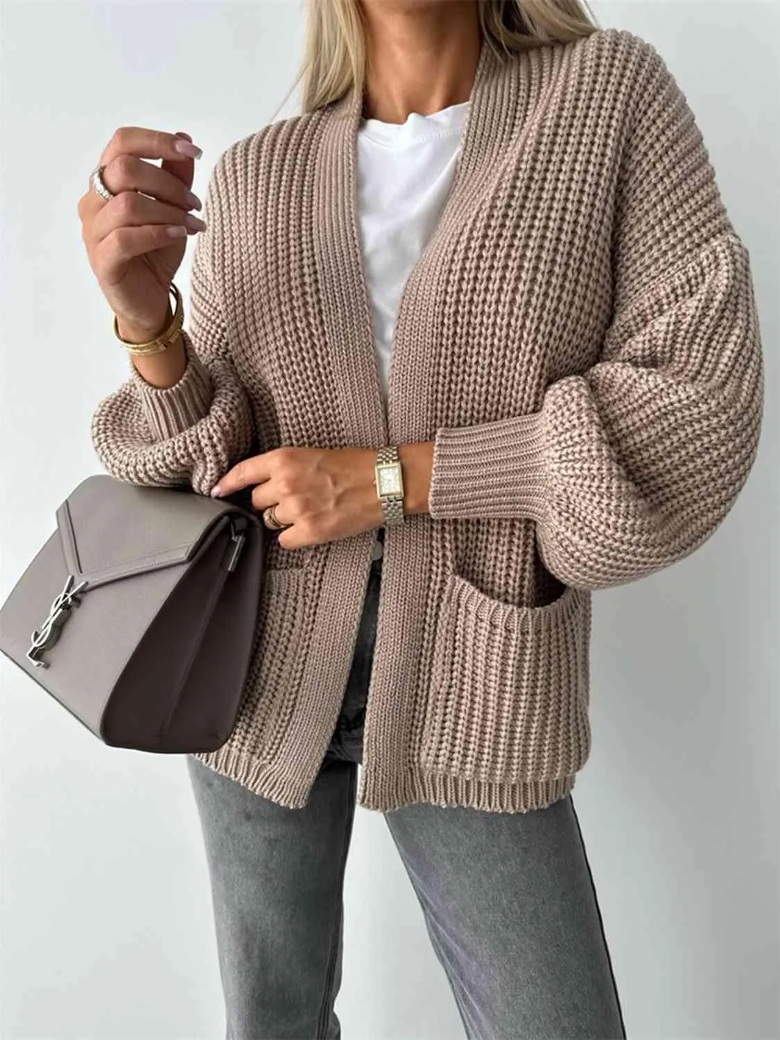 Cozy Luxe Oversized Knit Cardigan with Relaxed Sleeves