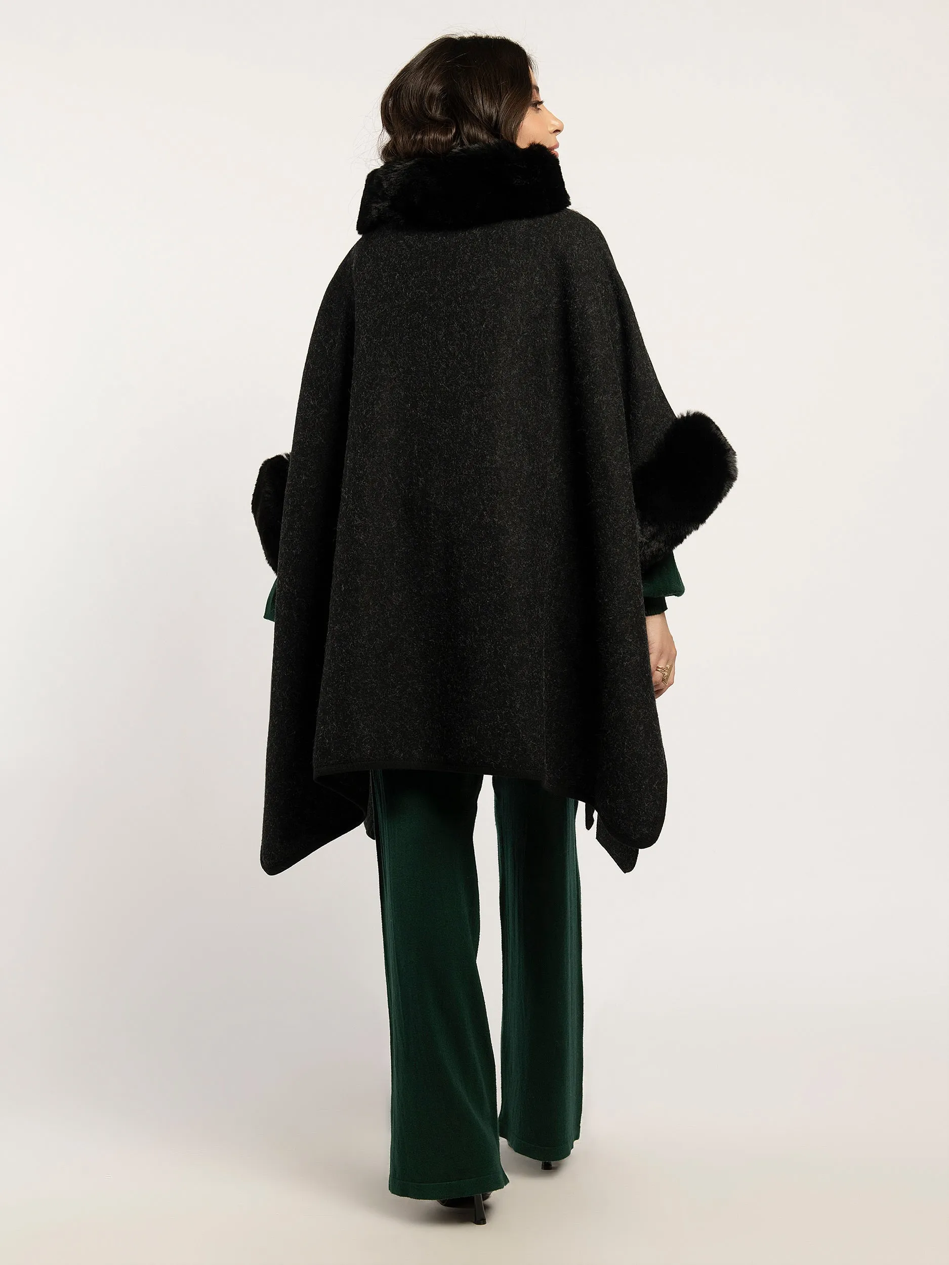 Faux Fur Cape Shawl