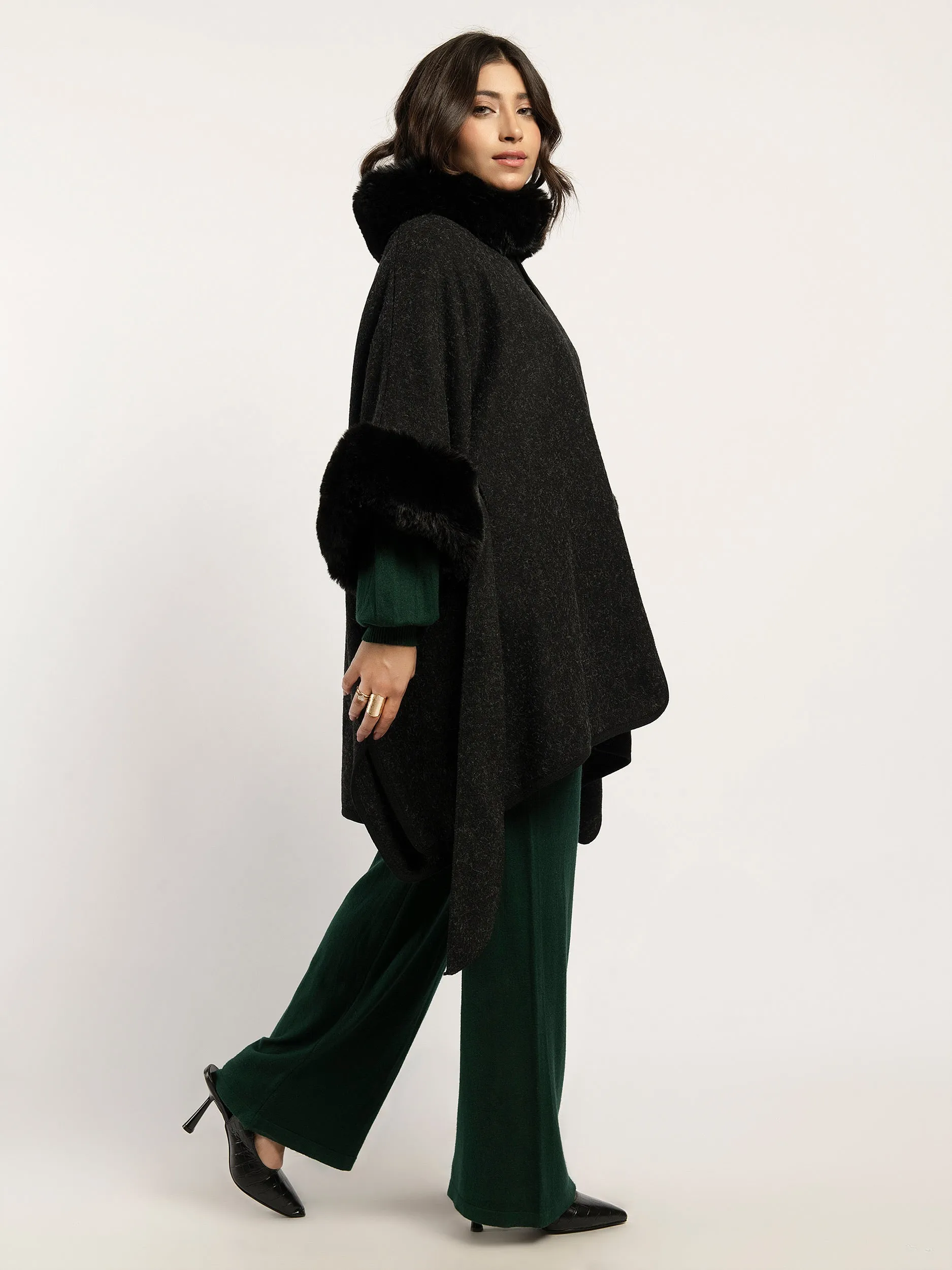 Faux Fur Cape Shawl