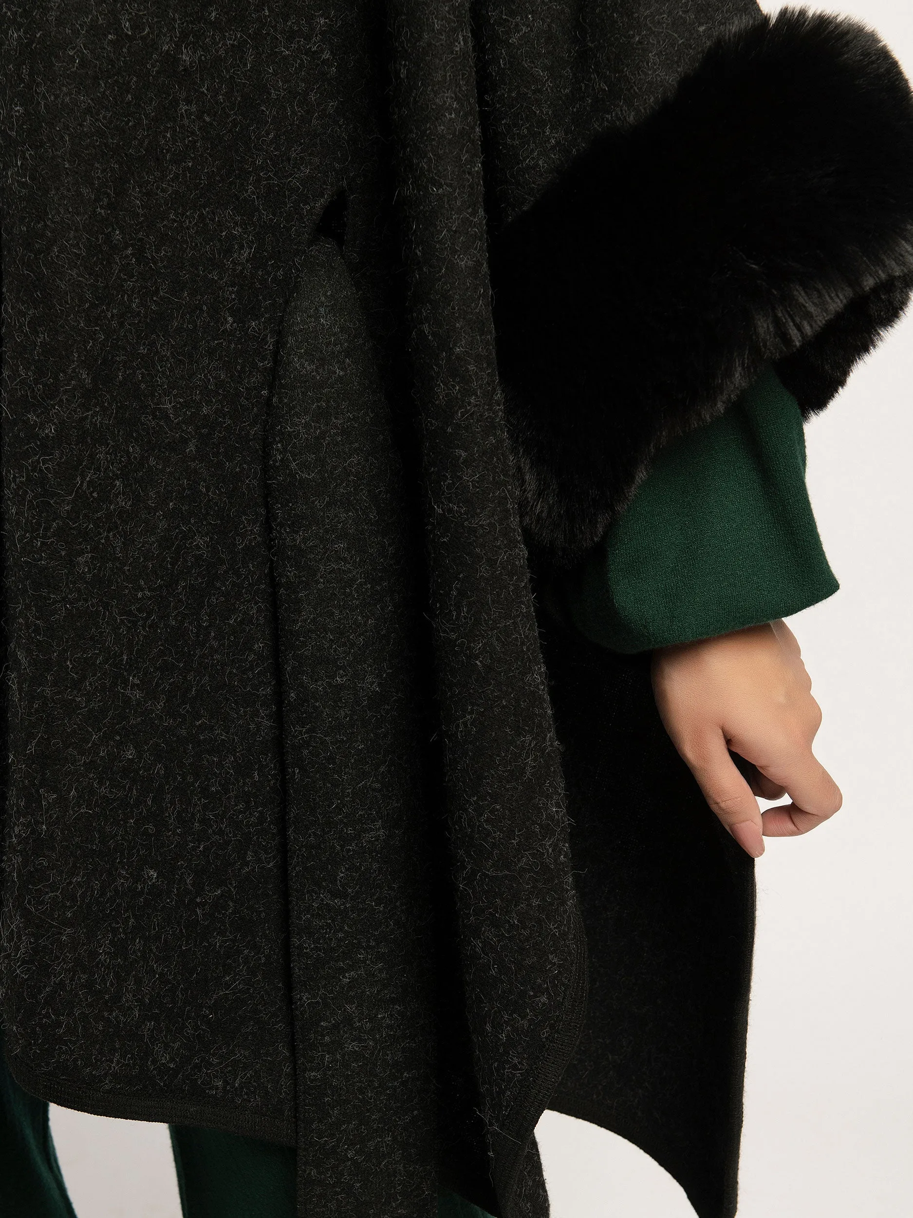 Faux Fur Cape Shawl