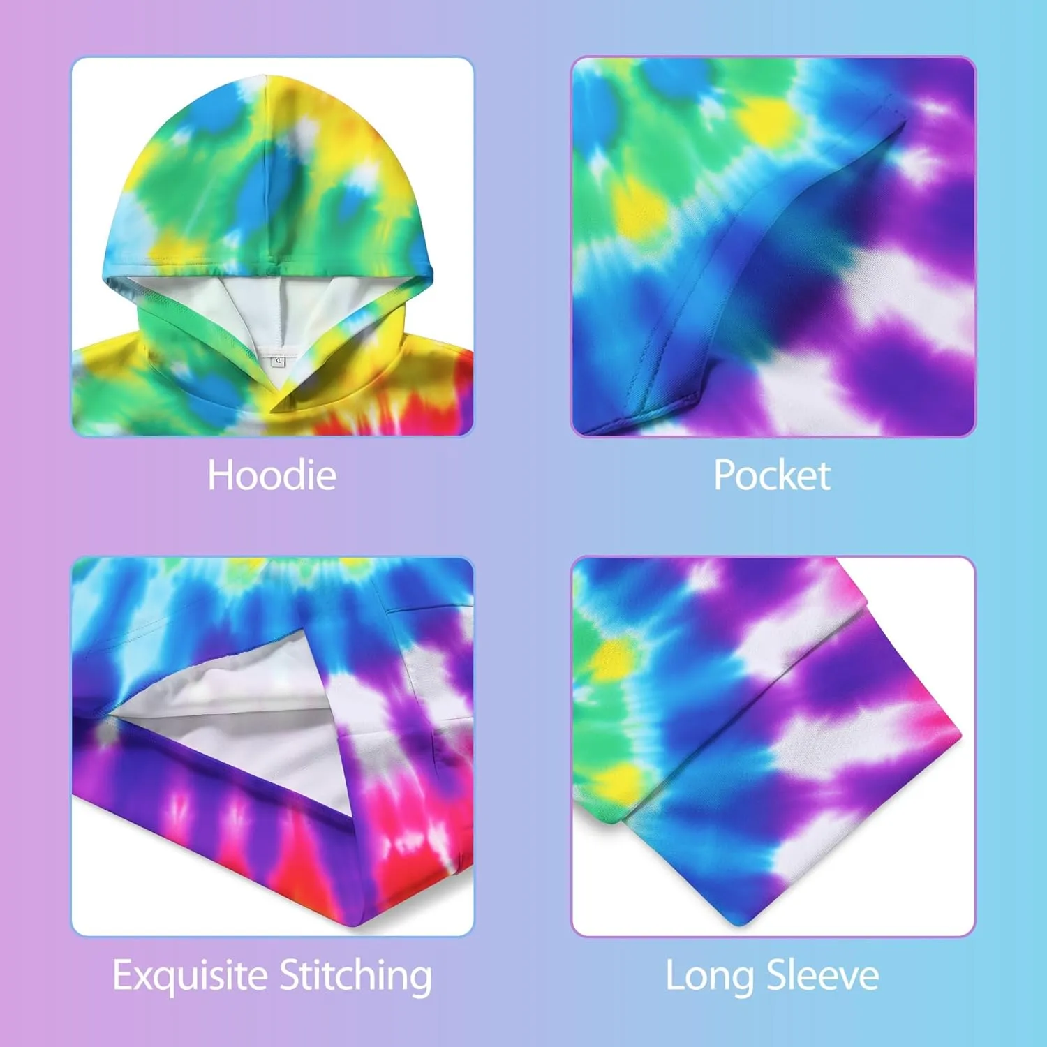 Hoodies for Boys Girls Kids, Novelty 3D Print Hooded Long Sleeve Hoody Sweatshirt with Pocket for Teens