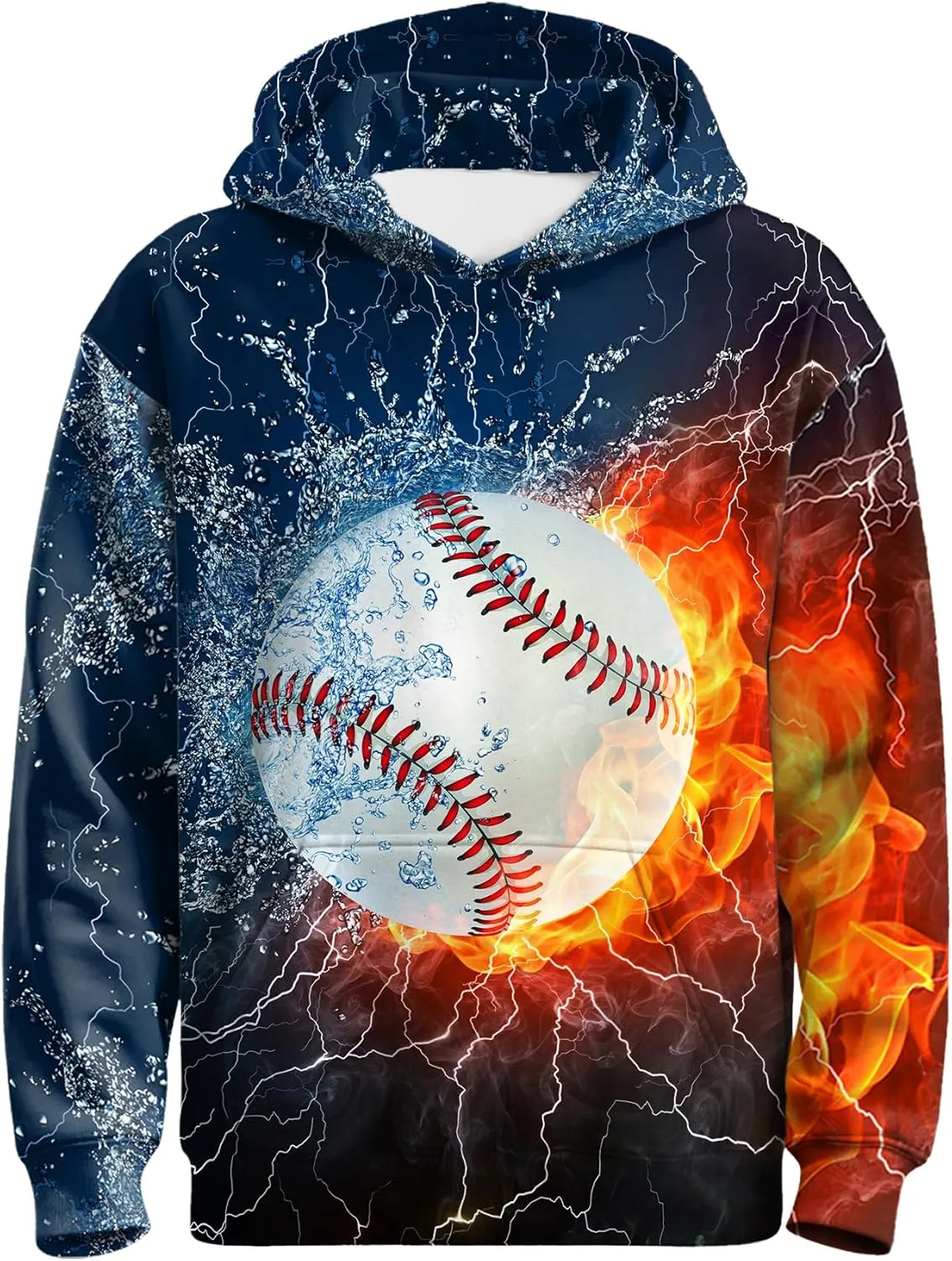 Hoodies for Boys Girls Kids, Novelty 3D Print Hooded Long Sleeve Hoody Sweatshirt with Pocket for Teens