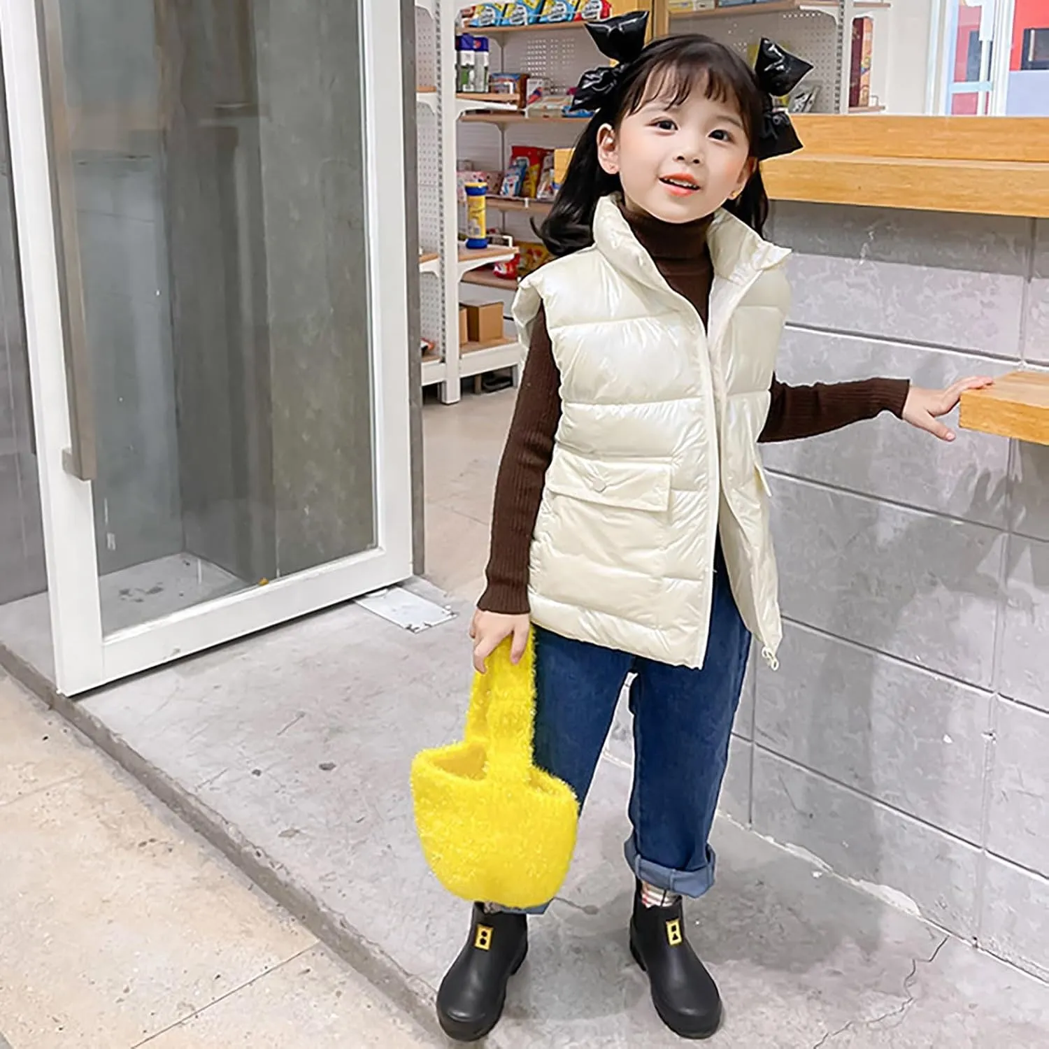 Kids Puffer Vest Lightweight Waterproof Sleeveless Zip up Outwear for Toddler Baby Boys Girls Winter Down Coat Vest