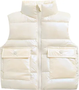 Kids Puffer Vest Lightweight Waterproof Sleeveless Zip up Outwear for Toddler Baby Boys Girls Winter Down Coat Vest