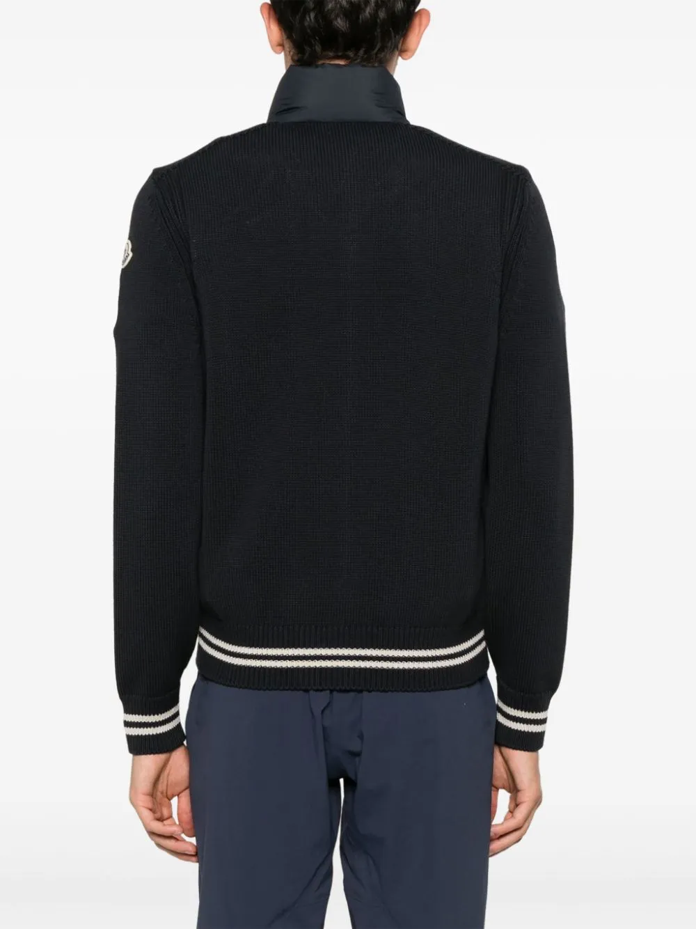 knitted-panels padded jacket