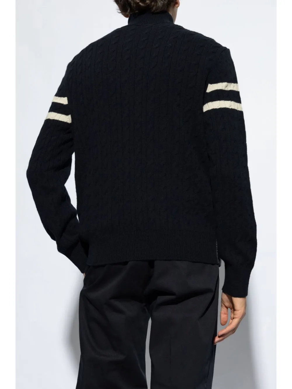 knitted-panels puffer jacket