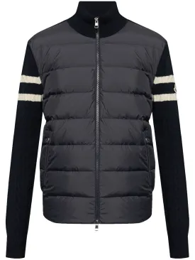 knitted-panels puffer jacket