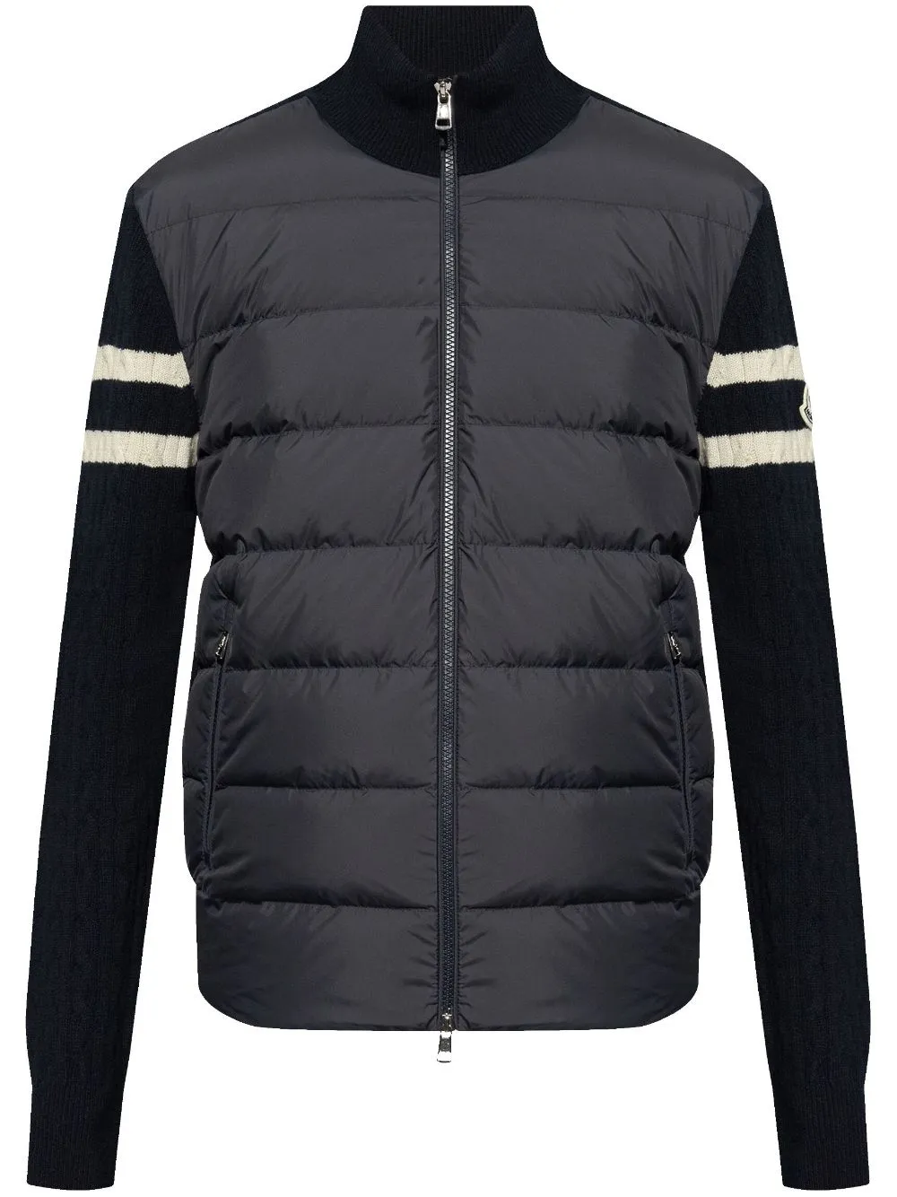 knitted-panels puffer jacket