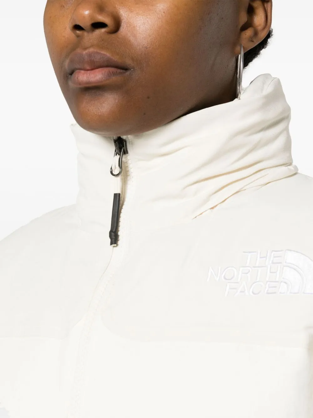logo-embroidered puffer jacket