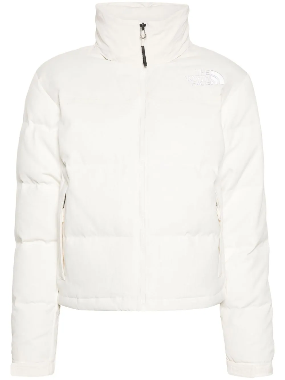 logo-embroidered puffer jacket