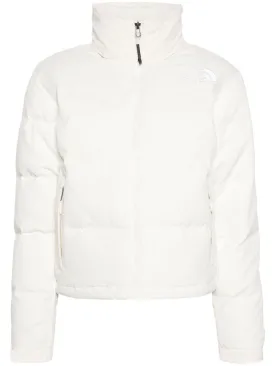 logo-embroidered puffer jacket