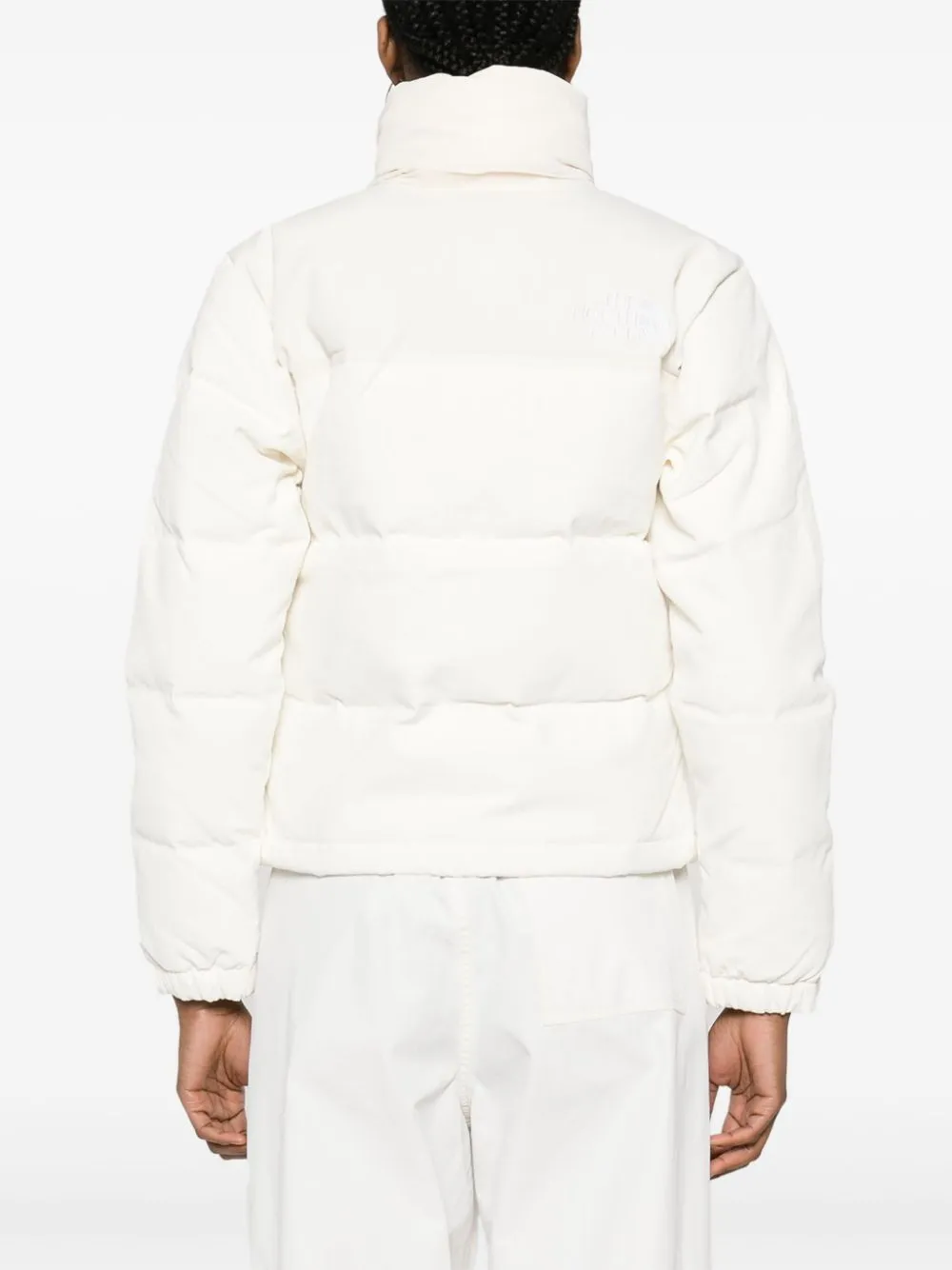 logo-embroidered puffer jacket