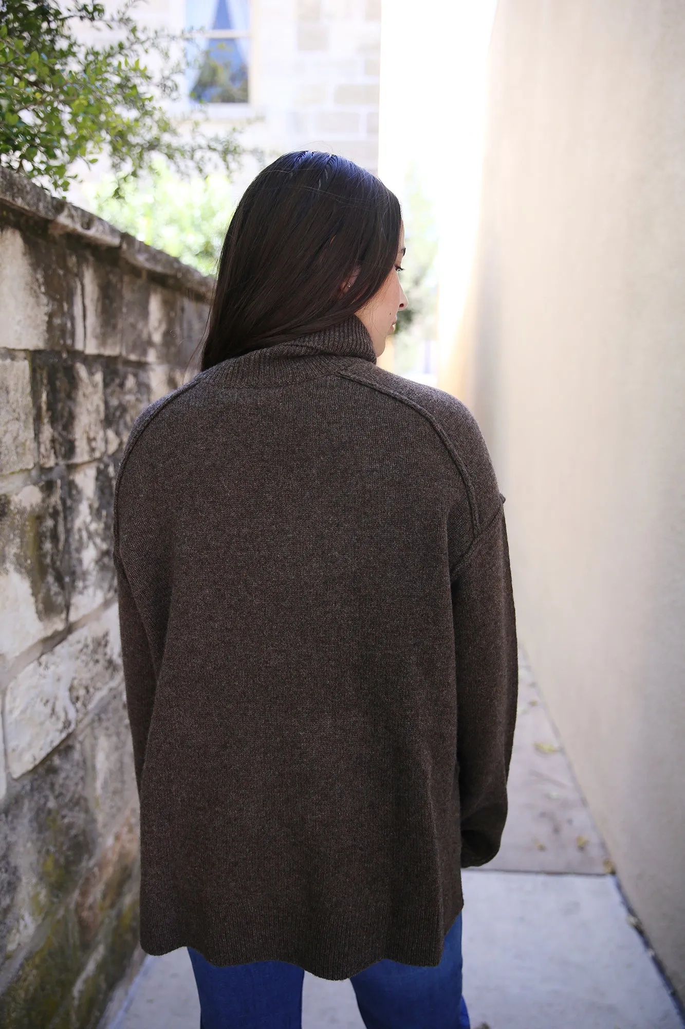 Melian Jordan Merino Wool/Cashmere Turtleneck Brown