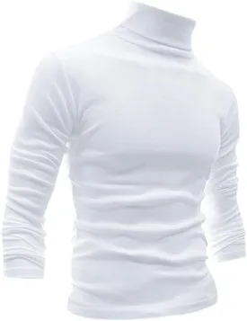 Men Slim Fit Lightweight Long Sleeve Pullover Top Turtleneck T-Shirt