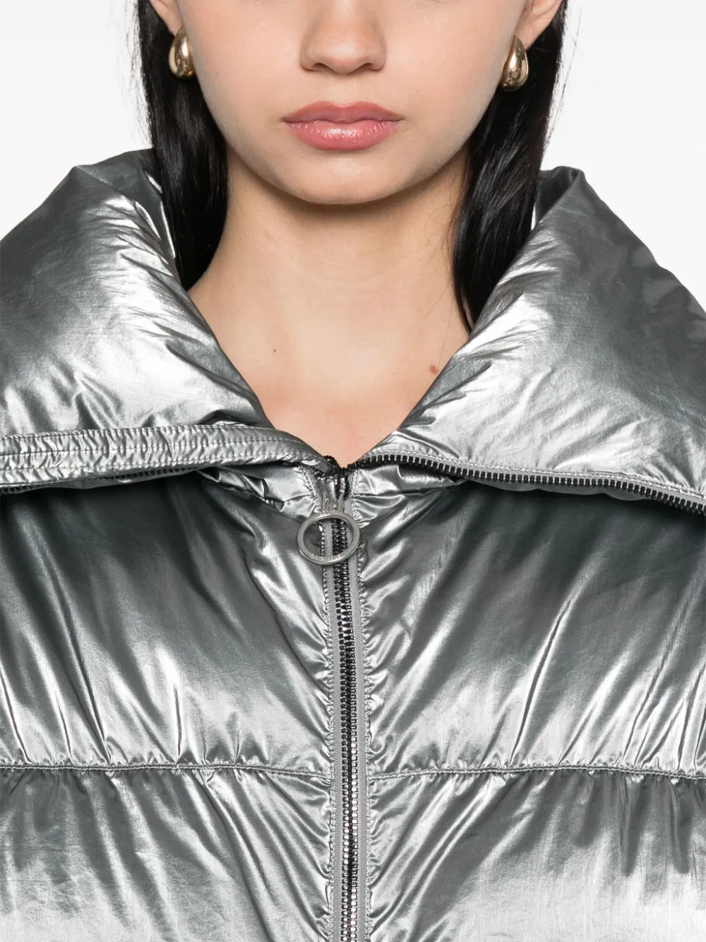 metallic-effect puffer jacket