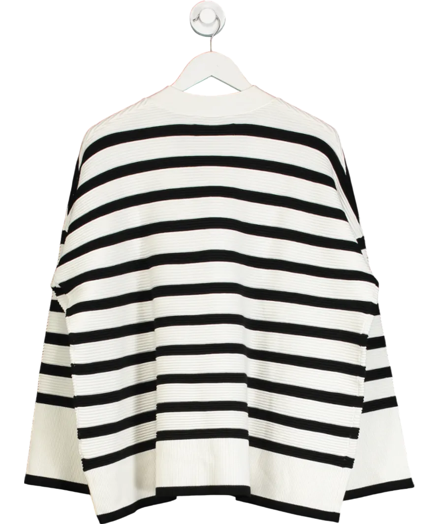 Paisie White Striped Ribbed Cardigan UK L/XL