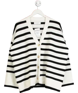 Paisie White Striped Ribbed Cardigan UK L/XL