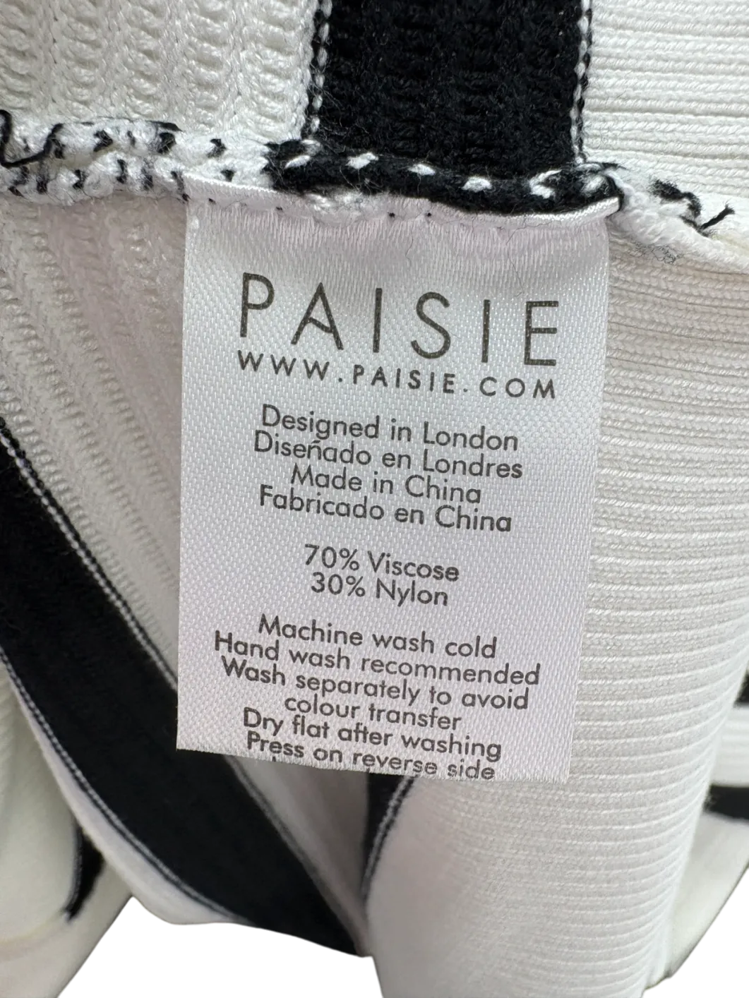 Paisie White Striped Ribbed Cardigan UK L/XL