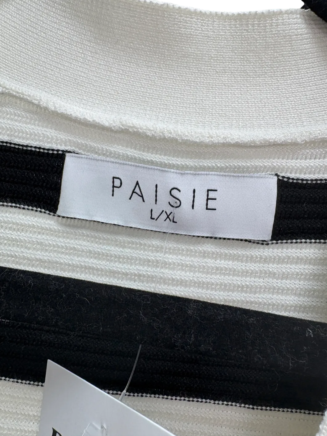 Paisie White Striped Ribbed Cardigan UK L/XL