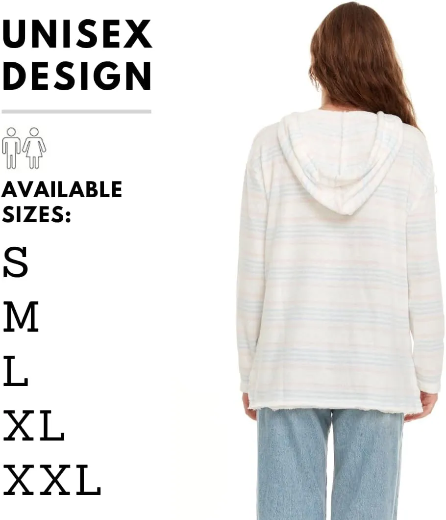 Pure Essence Women's 2023 Fall Striped Color Block Hoodies Fashion V Neck Knit Sweater Pullovers