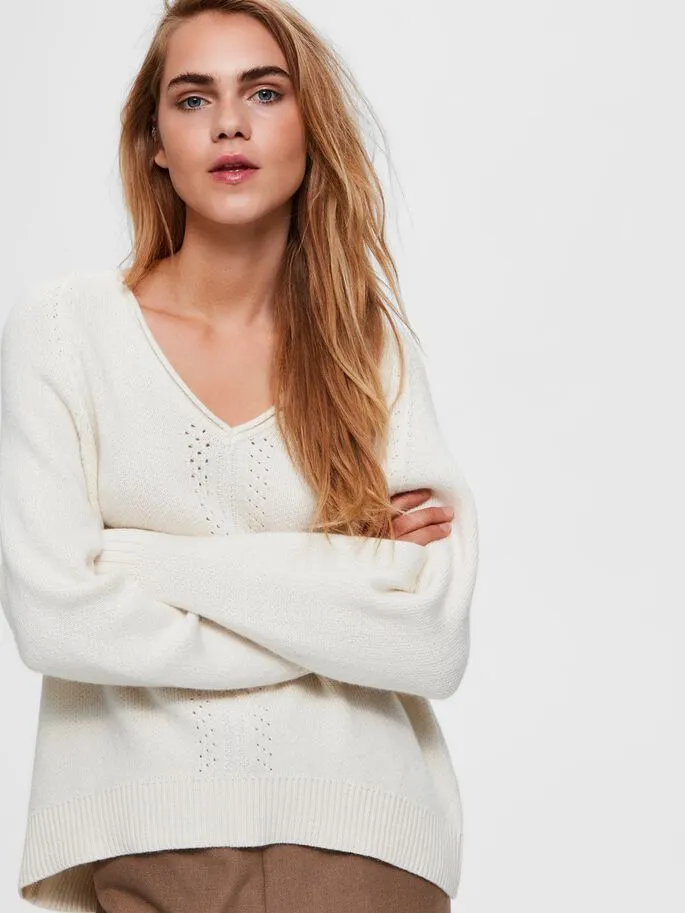 Selected Femme Molly Jumper - Snow White