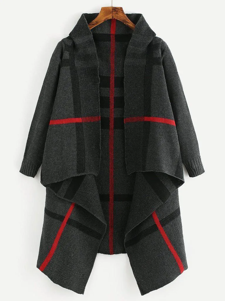 Tartan Plaid Waterfall Cardigan