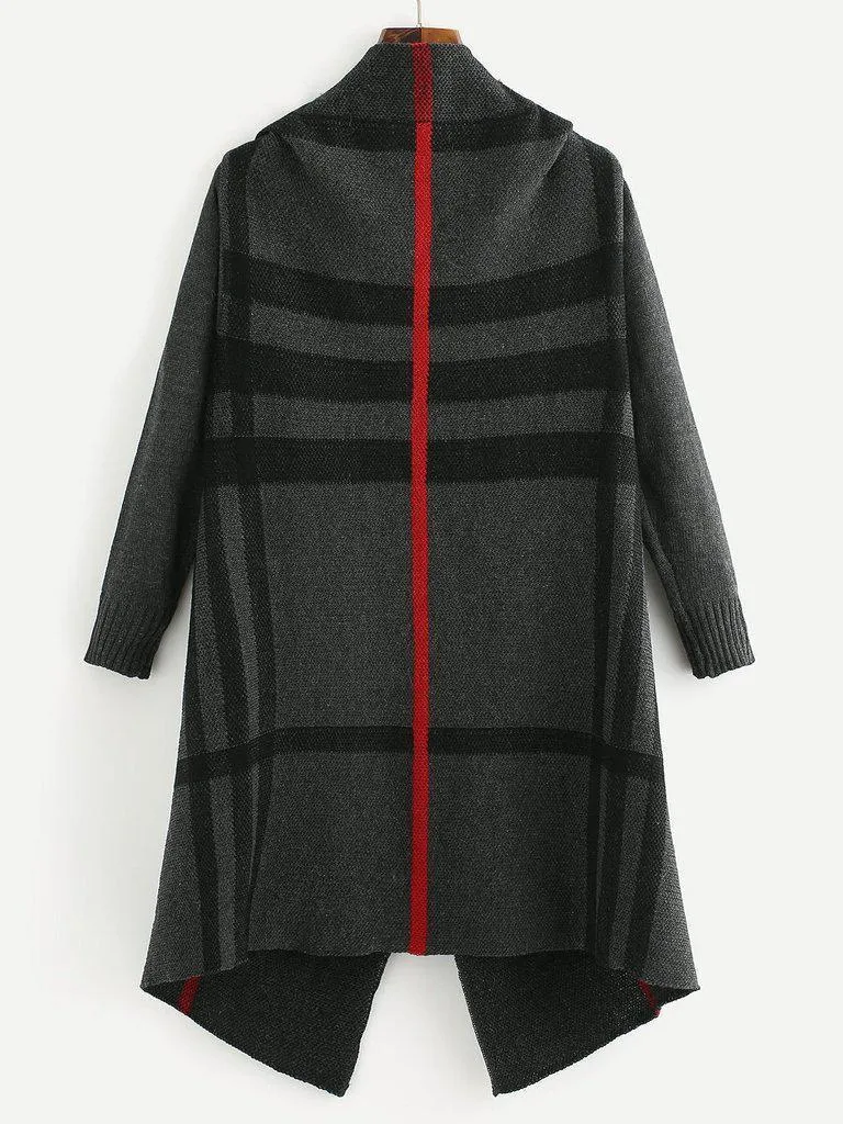 Tartan Plaid Waterfall Cardigan