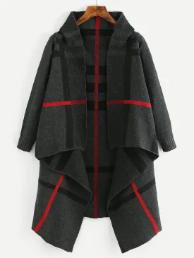Tartan Plaid Waterfall Cardigan