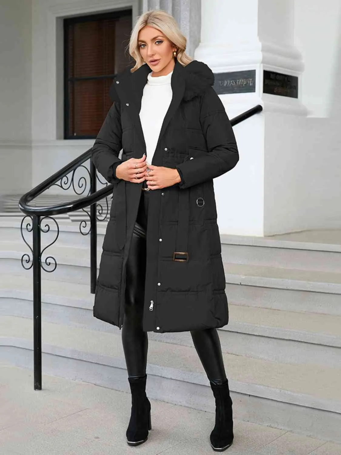 TastyHottie - Longline Hooded Winter Coat with Pockets