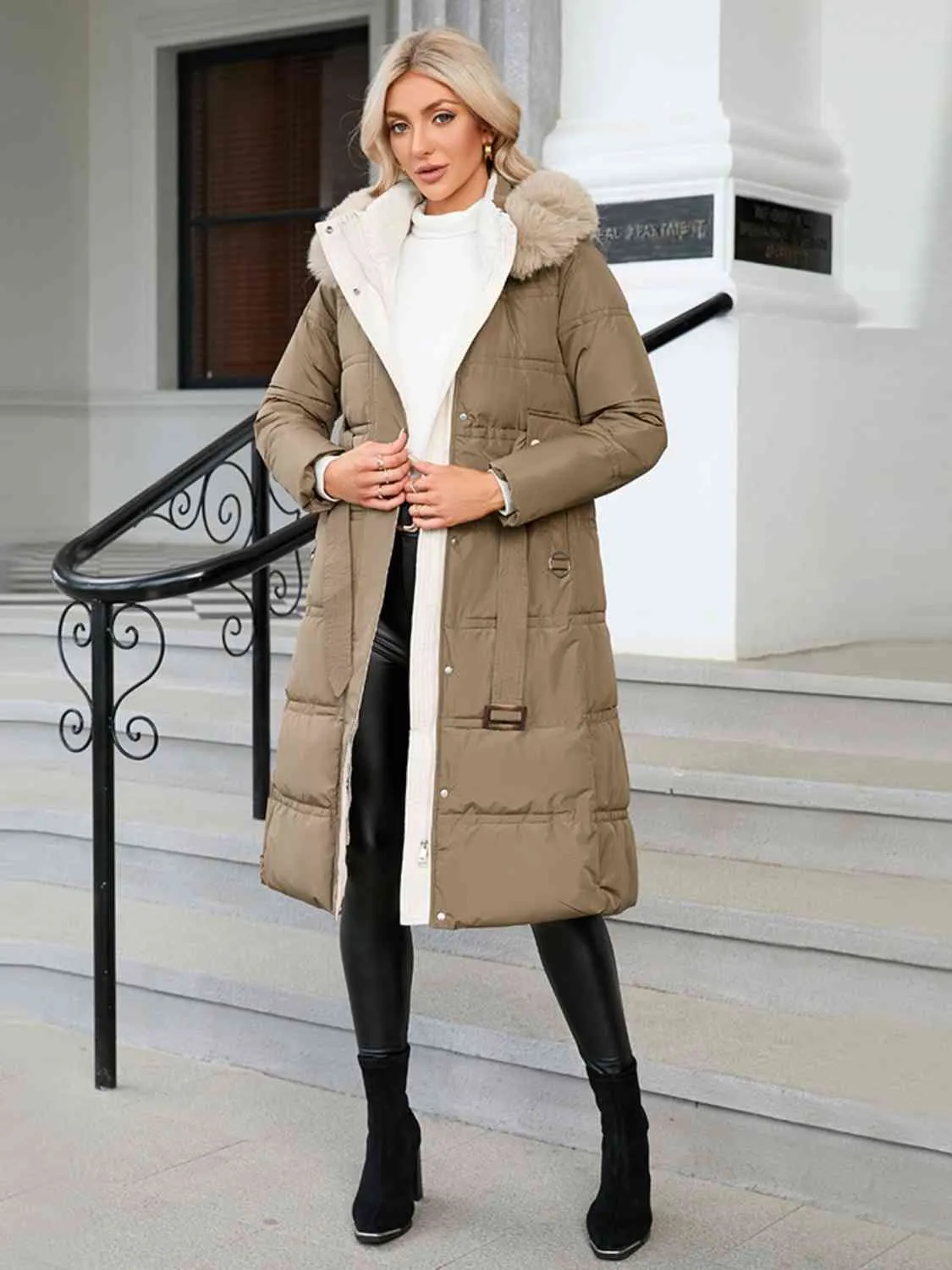 TastyHottie - Longline Hooded Winter Coat with Pockets