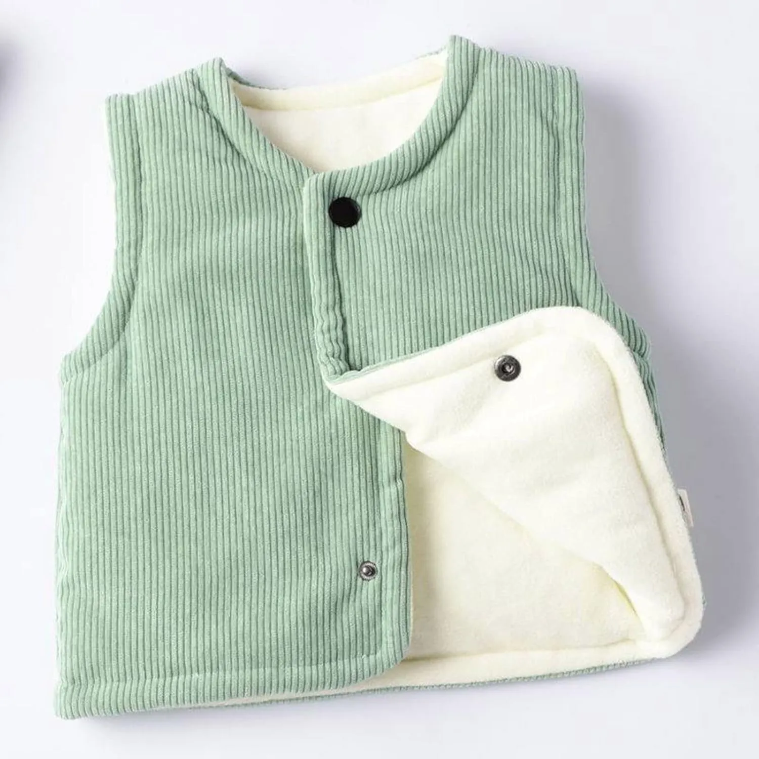 Toddler Baby Boy Girls Corduroy Jacket Cotton Warm Vest Sleeveless Winter Coats for Kids Padded Waistcoat Outwear