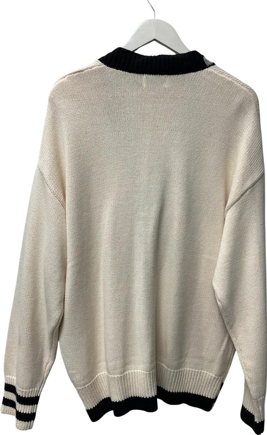 Topman Cream Oversized Collegiate Cardigan UK S